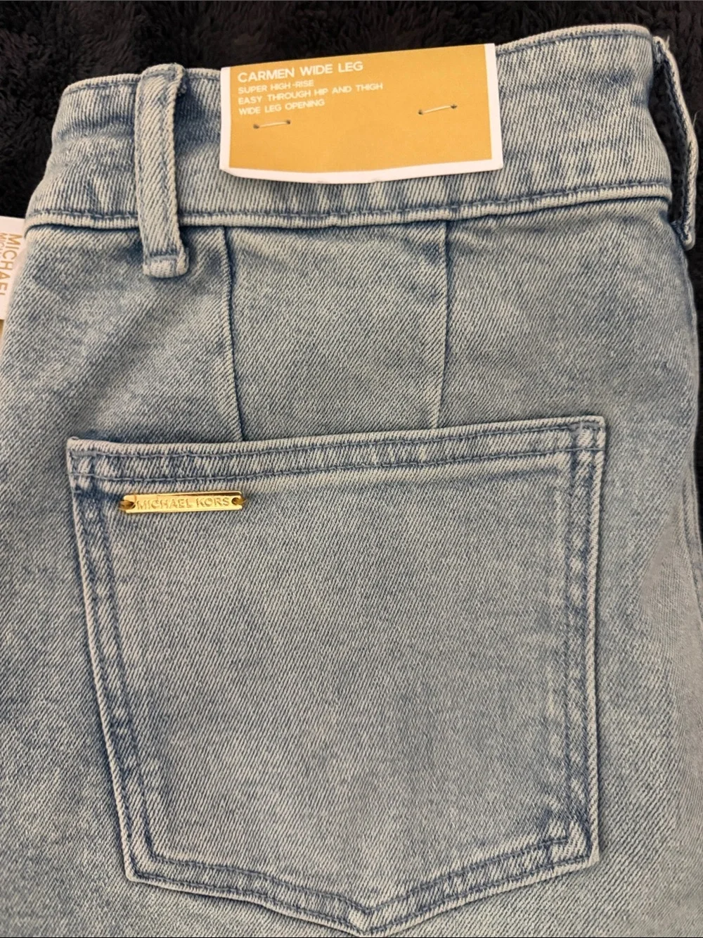 Michael Kors Light Blue Wide-Leg Jeans with Front Seam